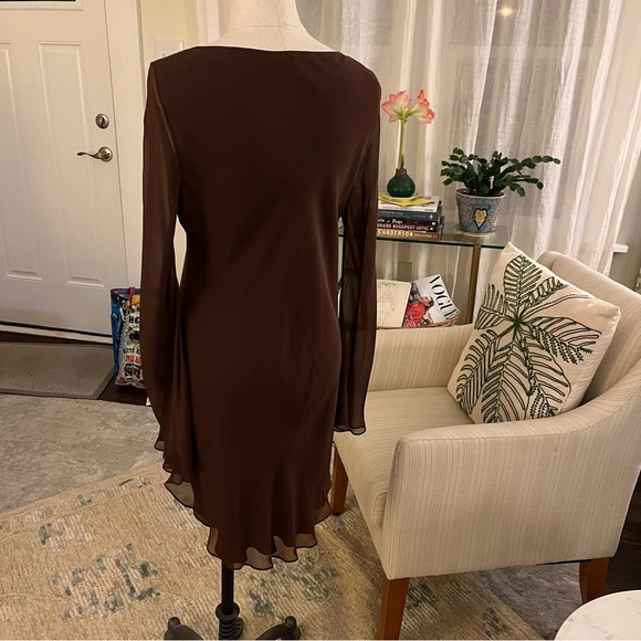 Melinda Eng vintage chocolate silk tunic. Small. - Picture 3 of 7
